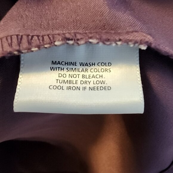 Covington Women’s Size Large Purple Stretch Button Front Blouse 3/4 Sleeve Fitte - Picture 8 of 10